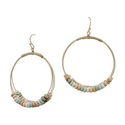 Mint never grow old bead hoop earring