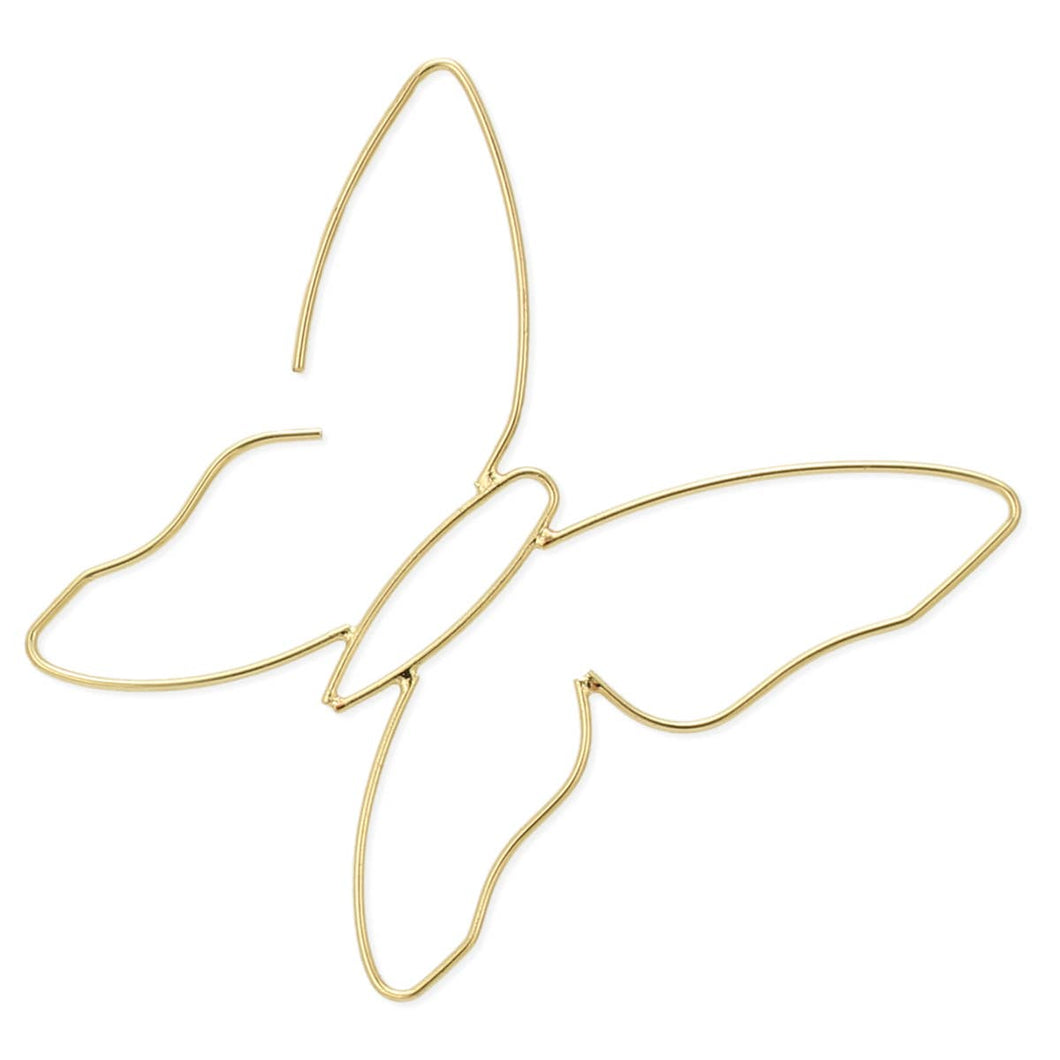 Light as a Breeze Gold Wire Butterfly Earrings