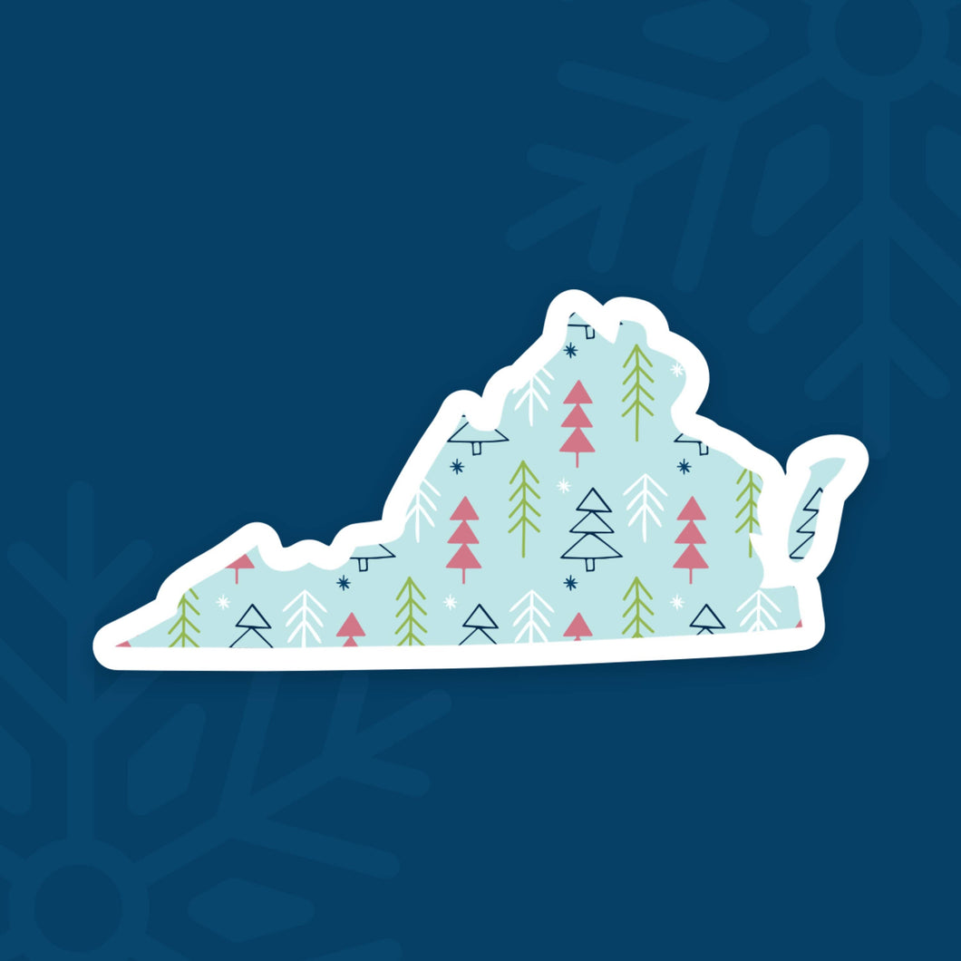 Virginia Christmas Trees State Sticker