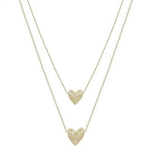 Gold Double Layered Heart Necklace