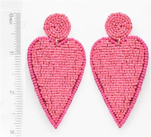 All My Heart Seed Bead Earrings