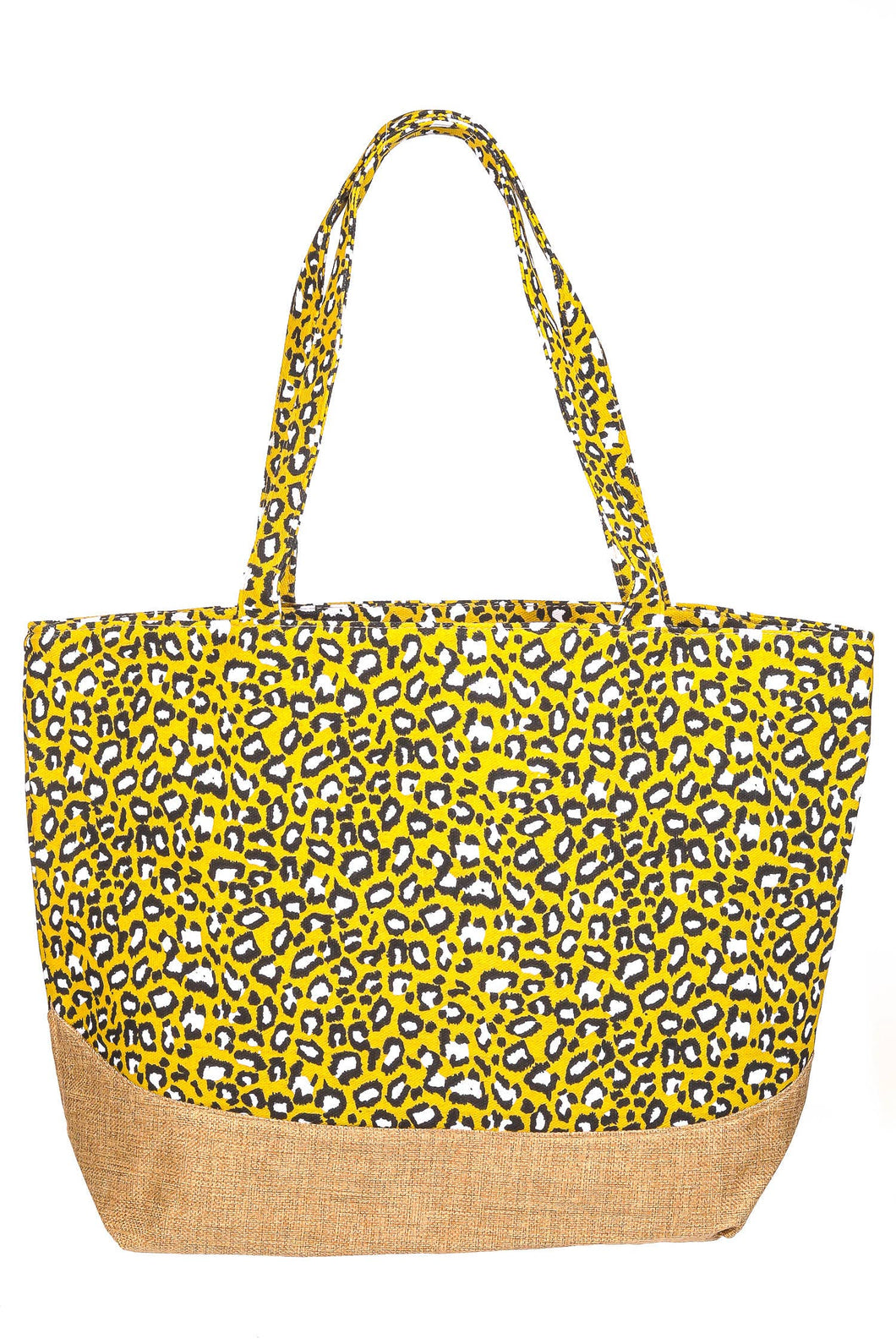 Mustard Leopard Print Large Tote Bag