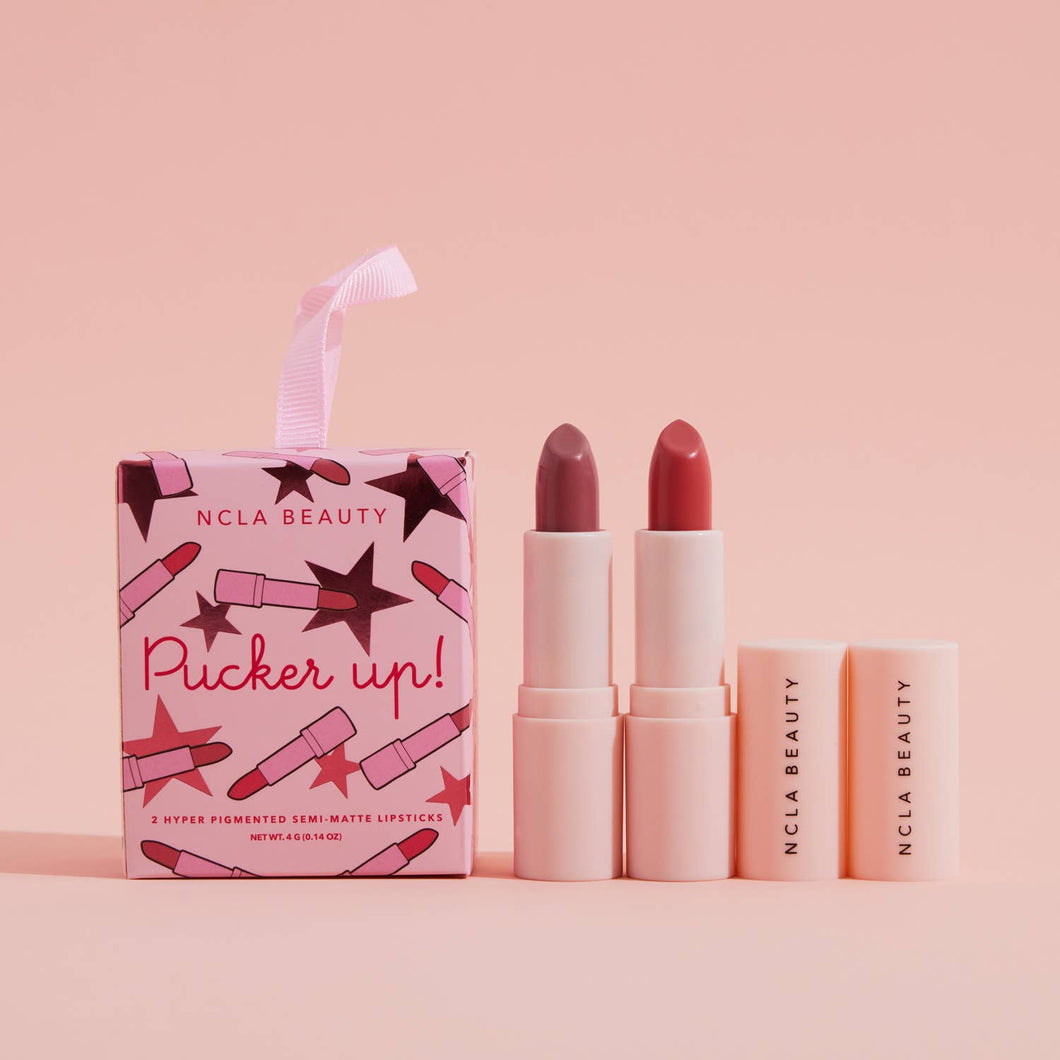 Pucker Up Pink Lipstick Holiday Gift Set