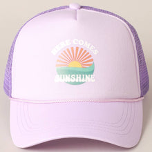 Load image into Gallery viewer, Here Comes Sunshine Trucker Hat - Purple