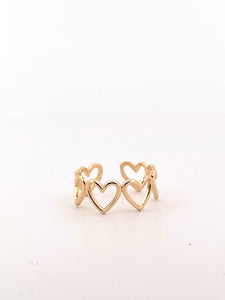 Hearts on Hearts Ring: Gold
