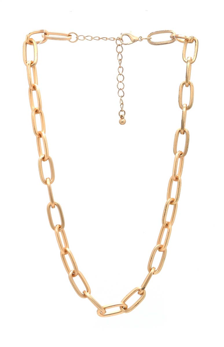 Matte Gold Link Chain Necklace