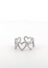 Load image into Gallery viewer, Hearts on Hearts Ring: Silver