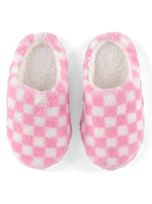 The Alice pink checkered slippers