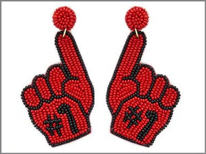Red and Black Game Day #1 Earring