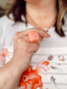 Square ring in peachy pink