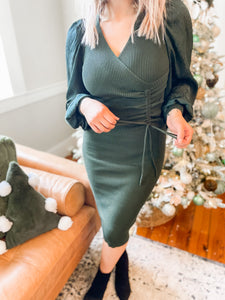 Deck The Halls Ribbed Sweater Dress
