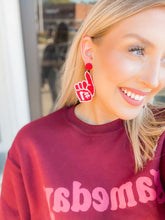 Load image into Gallery viewer, Maroon and White Game Day #1  Earring