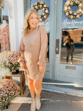 Load image into Gallery viewer, Let&#39;s Talk Cozy Sweater Dress - Taupe