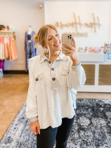 Favorite oversized half button pullover