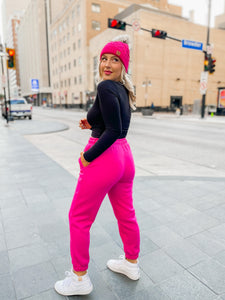 Fleece Billow Pants - Hot Pink