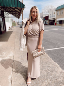 With Style And Grace Maxi Set in Taupe