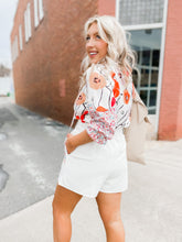 Load image into Gallery viewer, May Blooms Ruffled Drawstring Blouse