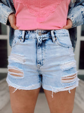 Load image into Gallery viewer, Curvy Kancan Distressed Acid Wash Shorts