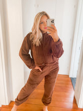 Load image into Gallery viewer, Teddy Fleece Hoodie &amp; Joggers Set - Brown