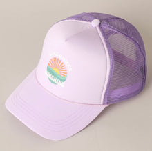 Load image into Gallery viewer, Here Comes Sunshine Trucker Hat - Purple