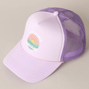 Here Comes Sunshine Trucker Hat - Purple