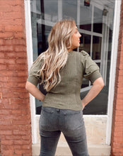 Load image into Gallery viewer, Long Story Short Sweater Top in Olive