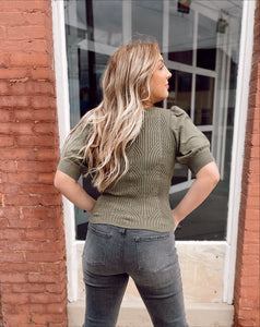 Long Story Short Sweater Top in Olive