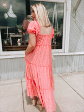 Load image into Gallery viewer, Pink Berry Tiered Midi Dress