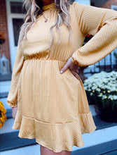 Load image into Gallery viewer, Golden Leaves Mock Neck Dress