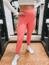 Load image into Gallery viewer, Floral Lace Detail Leggings in Bubblegum Pink
