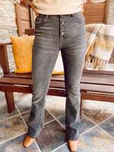 Load image into Gallery viewer, KanCan Gray High Rise Bootcut Jean