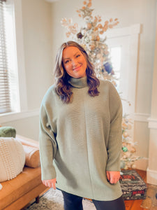 Curvy Simple Stylish Sweater in Olive