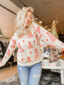 Light The Tree Pom Sweater