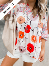 Load image into Gallery viewer, May Blooms Ruffled Drawstring Blouse