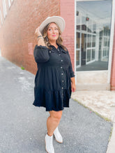 Load image into Gallery viewer, It&#39;s a Sure Thing Linen Dress in Black