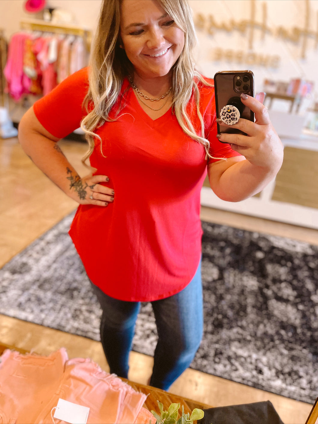 Soft And Simple Tee in Red