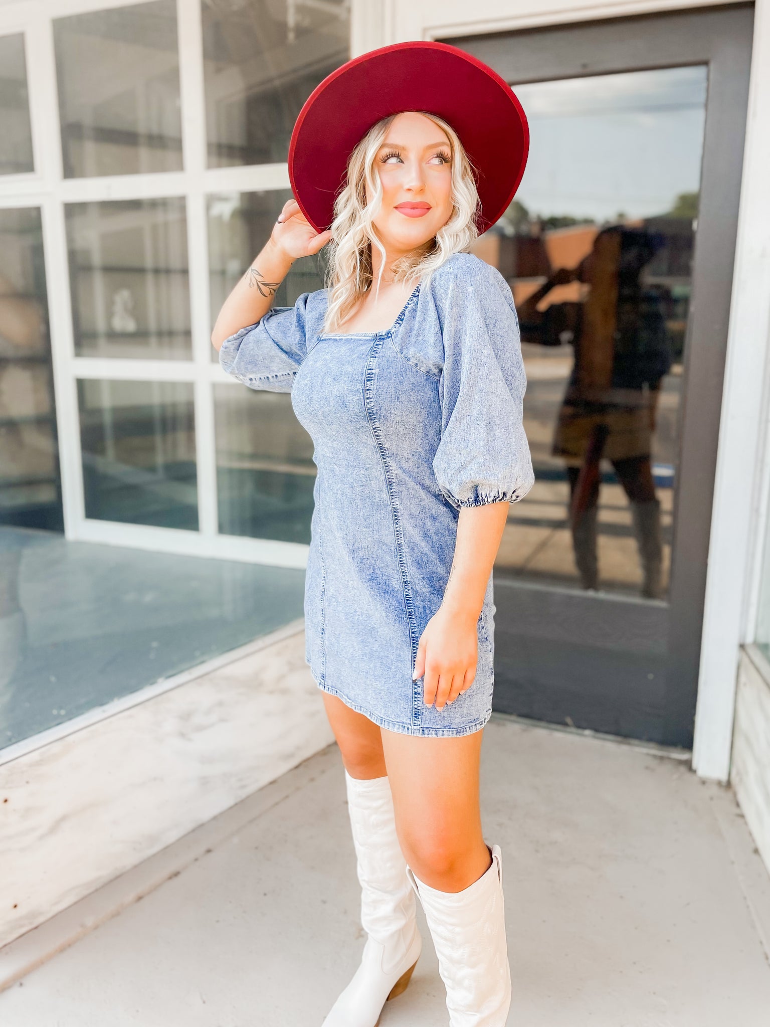 Small town festival denim dress Henhouse Shoppe Small town festival denim dress Henhouse Shoppe