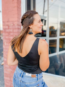 Going Far Ruched Tank - Black