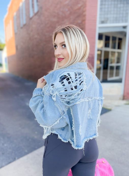 POL Blingey Love Denim Jacket