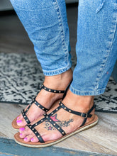 Load image into Gallery viewer, Studded flat espadrille sandal