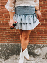 Load image into Gallery viewer, Too Tempted Chambray Skirt