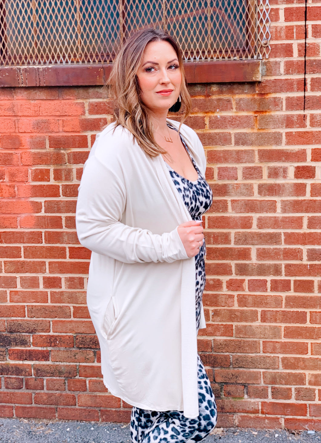 Curvy Smooth Open Front Cardigan