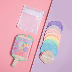 Makeup Eraser Pastel 7-Day Set + Exfoliater Puff