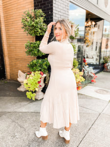 Endless Possibilities Sweater Dress in Stone