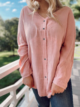 Load image into Gallery viewer, Gauzy Oversized button up shirt in mauve