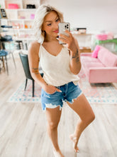 Load image into Gallery viewer, Classic High Rise Distressed Denim Shorts