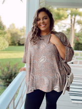 Load image into Gallery viewer, Curvy Pop of Paisley Poncho Top