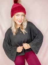 Load image into Gallery viewer, Soft and Simple Athletic Crop Hoodie in Black