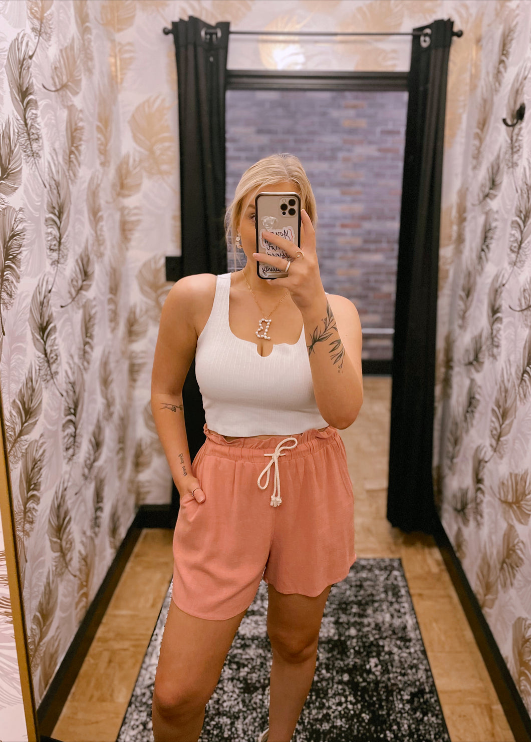 Jenny Linen Shorts in Rose