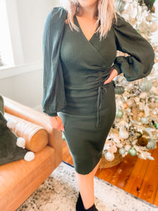 Deck The Halls Ribbed Sweater Dress